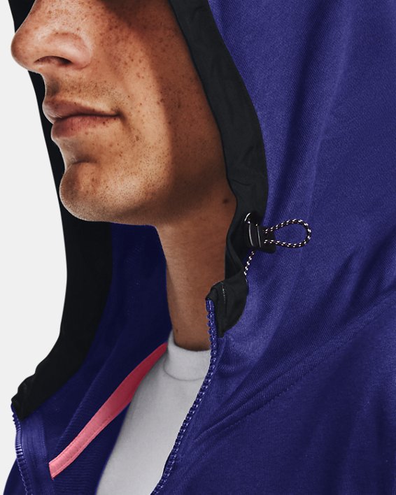 Sweat à capuche entièrement zippé UA Rival Terry AMP pour homme, Blue, pdpMainDesktop image number 3